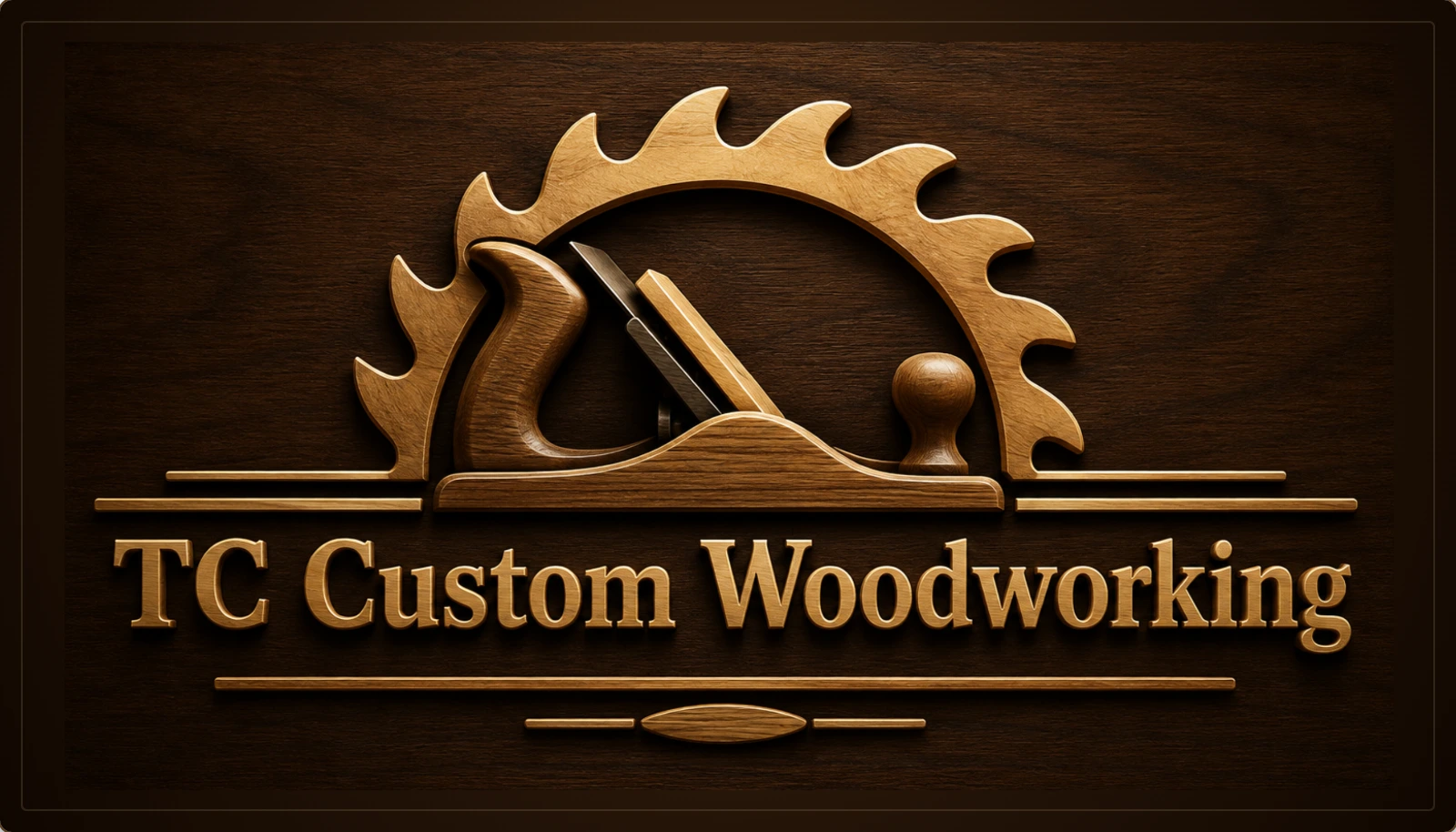 TC Custom Woodworking — carved circular saw and hand plane